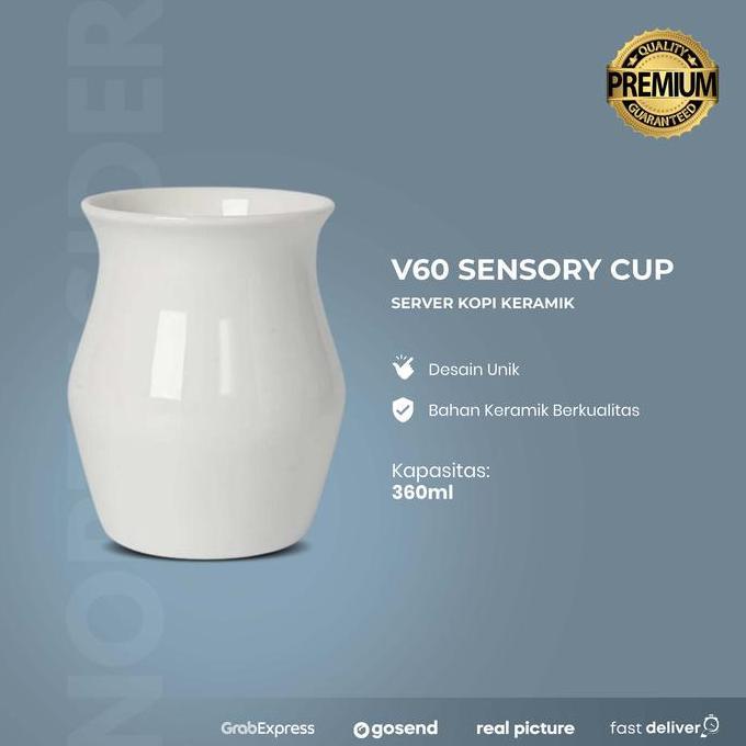 V60 sensory cup model origami coffee server kopi 360ml OR360 - Putih