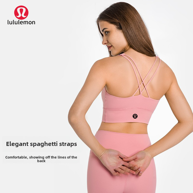 New Arrival 2026 LuluLemon Double Shoulder Strap Shockproof Sports Underwear Women bra Breathable He
