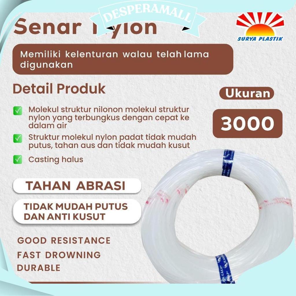 Senar Cap Ikan Kakap  Ukuran 3000 (120)  Per Roll /Tali Senar Pancing / Senar Layangan Ori