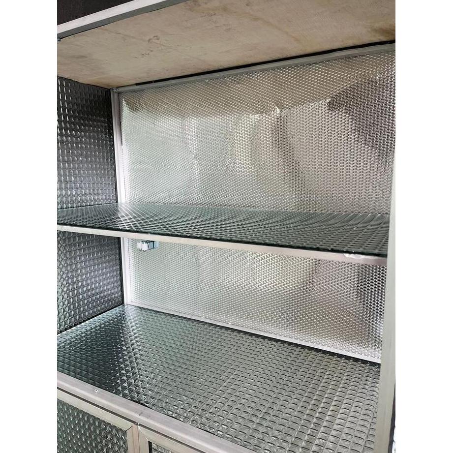 Rak Piring Lemari 3 Pintu Full Kaca HANUMAN ALUMINIUM