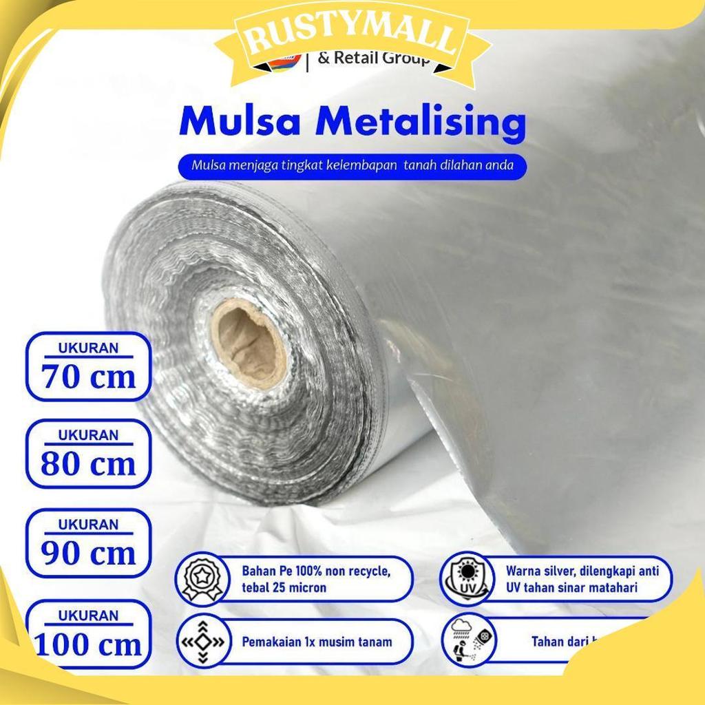 Plastik Mulsa Perak 1 Roll 8 Kg Mulsa Grenjeng Lebar 80 Cm Ori