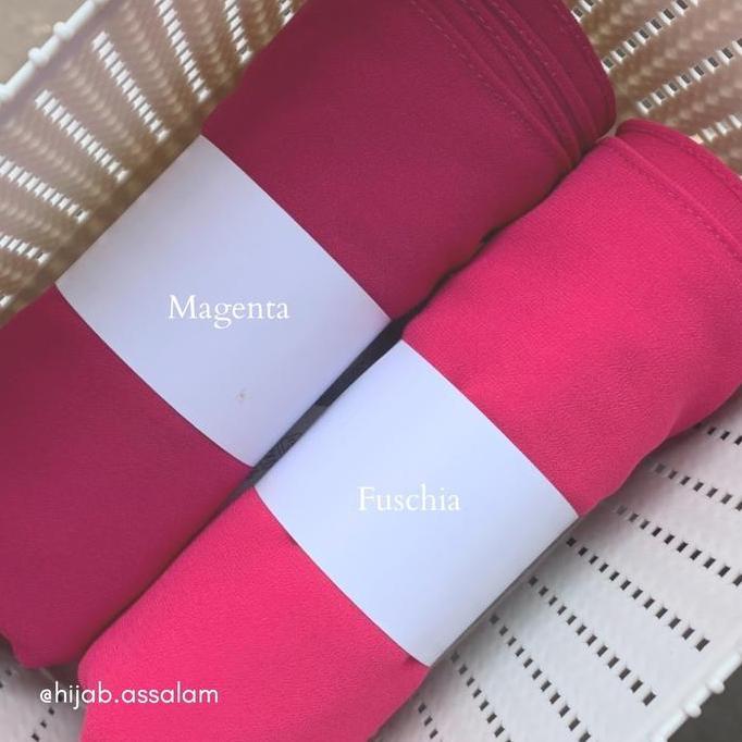 DS100 }} / MAGENTA Pashmina Ceruty Babydoll Premium ( Hijab Warna Fuschia, Hijab Warna Magenta, Hija
