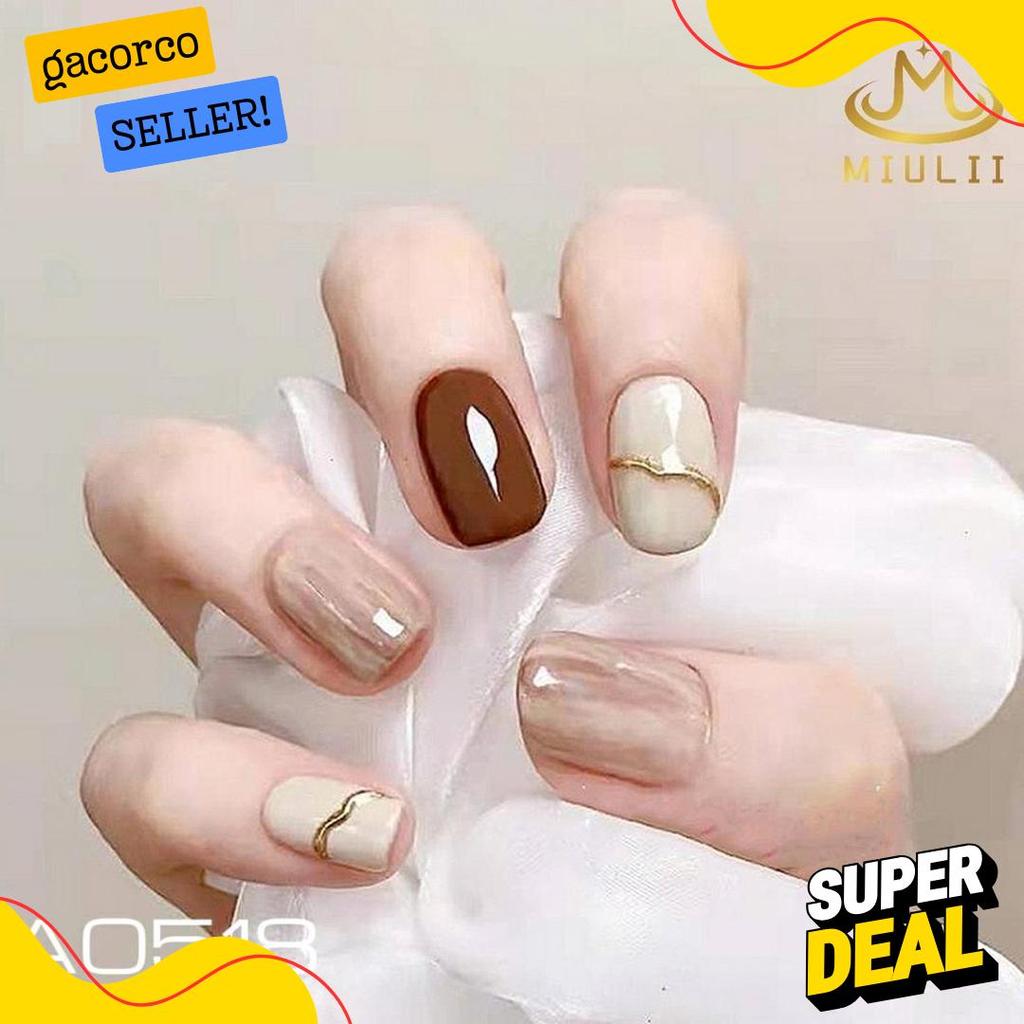 Lagi Diskon Nih  Kuku Palsu Lem Miulii   A0518  / 24Pcs / 3D / Nail Art / Premium / Cute / Free Lem 