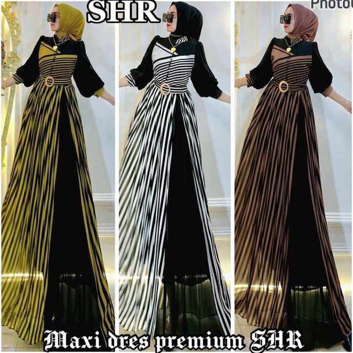 Promo NEW SHR MAXI DRESS DRESS SALUR CERUTY IMPORT ORI SHR COD