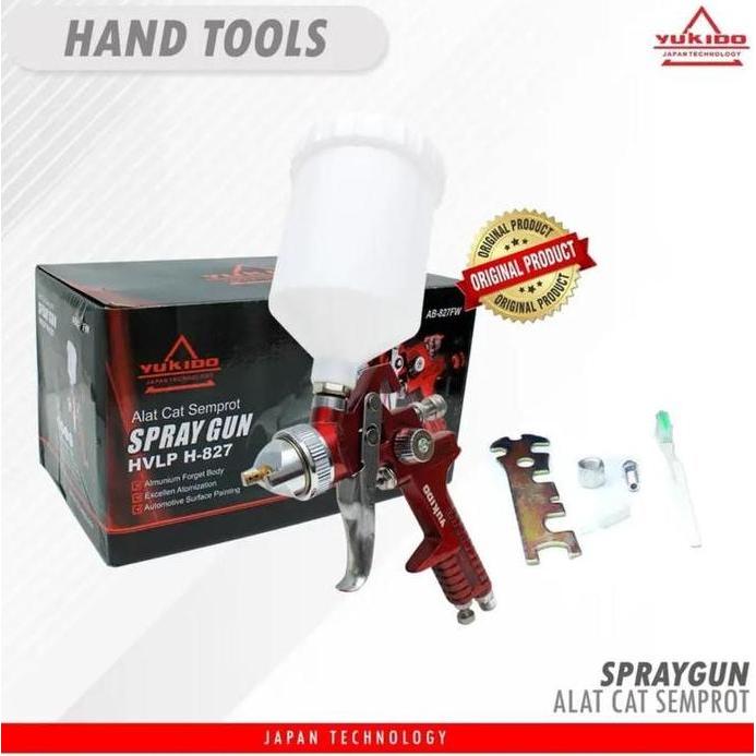 LIBARDIRT Spray Gun HVLP H-827 Semprotan Cat Original Yukido Japan Technology 600cc Tabung Plastik