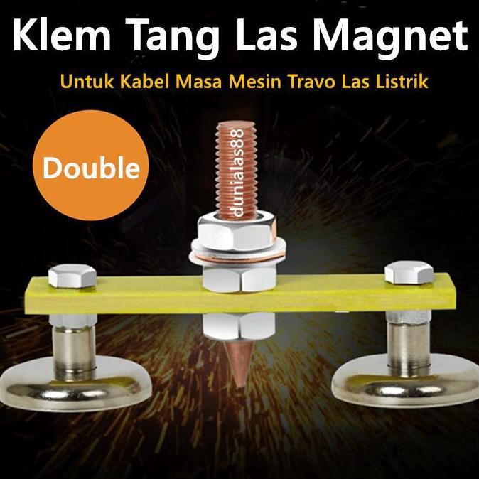 LIBARDIRT Klem Tang Las Magnet Double utk Kabel Masa Mesin Travo Las Listrik