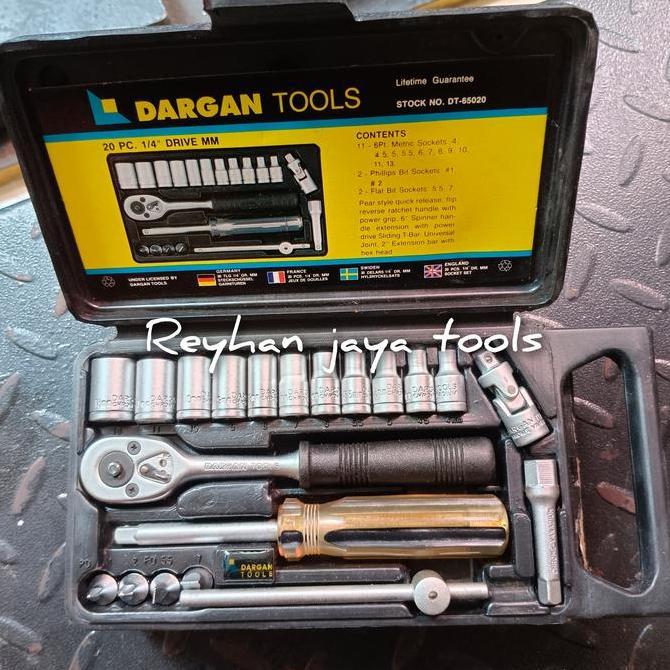 Kunci shock sok set 20 pcs drive 1/4 inch original Dargan Tools