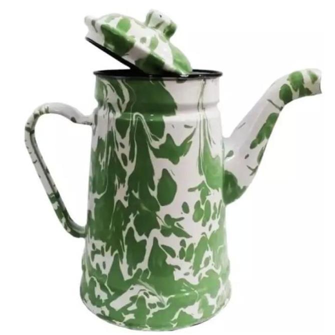 Teko Blirik Timbangan Eskan Jadul Lurik Hijau 12cm, 13 cm