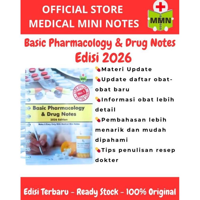 New Edisi 2026 | Medical Mini Notes Basic Pharmacology / Farmakologi / Buku Saku Farmakologi / Buku 