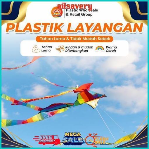 GROSIR PLASTIK LAYANGAN PLASTIK LAYANG LAYANG PLASTIK WARNA LEBAR 60CM PANJANG 9 METER