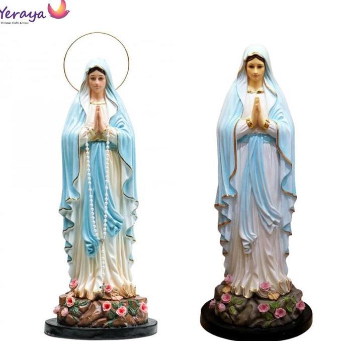 TERMURAH - Patung Rohani Maria Lourdes Mawar 120cm / Include Packing Kayu Pajangan Katolik Goa Bunda
