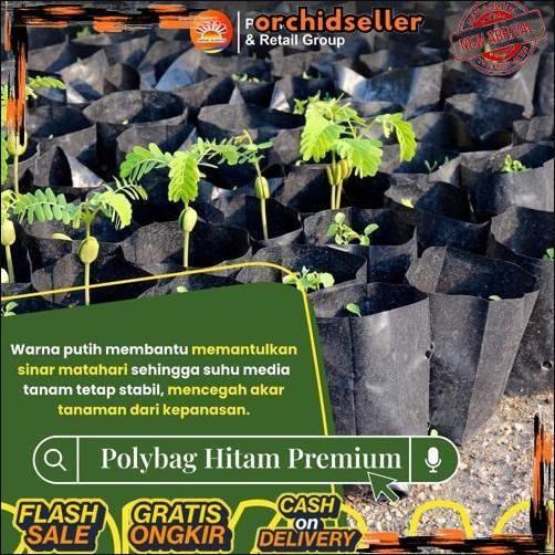 Paling Murah Polybag Hitam Premium40 x 40 Isi 50 Lembar - Polybag Premium Hita,/Hitam