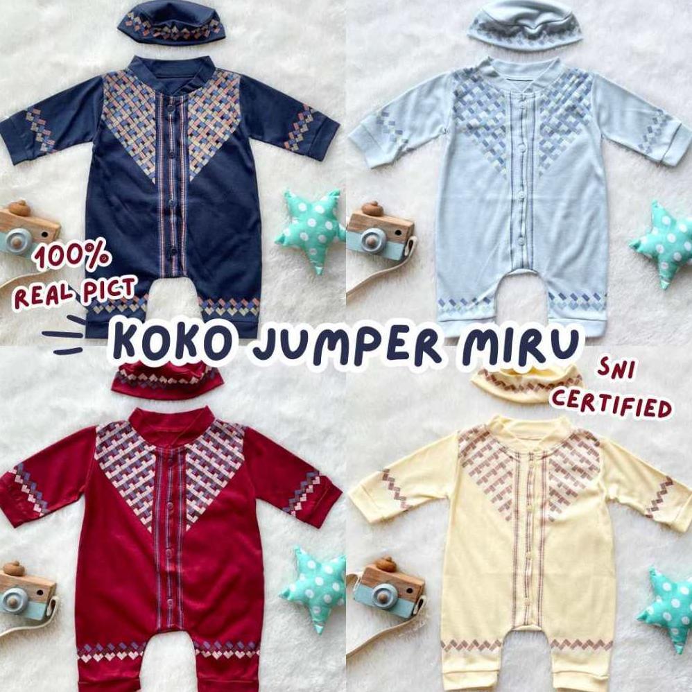baju koko bayi anak laki laki baju koko newborn Koko jumper baju muslim anak bayi newborn 0-12 bulan