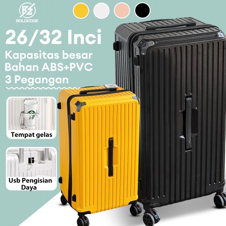 BoldEdge Koper 26/32 Inch ABS PVC Koper Kabin Bagasi Berkapasitas Besar Perjalanan Liburan Panjang