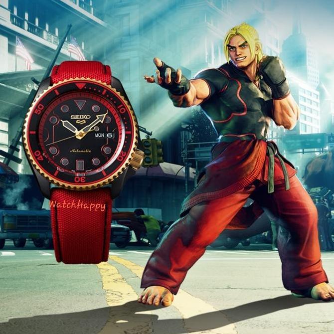 Seiko 5 Sports Street Fighter SRPF20K1 Ken Rush N Blaze Red SRPF20 ORI