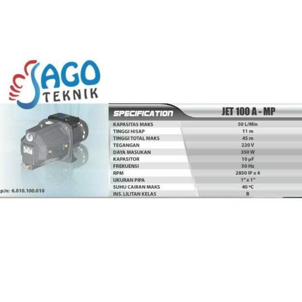 PHRENA POMPA AIR SUMUR SEMI DALAM / JET PUMP MULTIPRO JET 100A