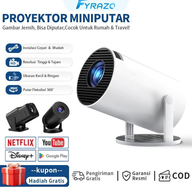 flaminggo shop ReadyHY300 Pro Proyektor 4K Kamar Tidur Rumah Proyektor 5G Kotak Android Kotak Androi