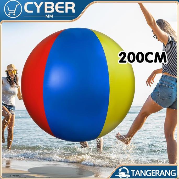 WISZCA- 200CM Bola Pantai Inflatable Bola Pantai Jumbo PVC Bola Pantai Besar Jumbo
