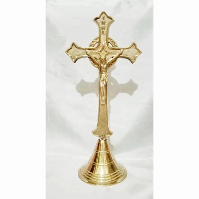 Salib duduk salib meja yesus motif rintik besar INRI RAM