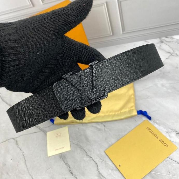 MEN BELT SABUK IKAT PINGGANG PRIA LV0108 BLACK TAIGA MIROR LA