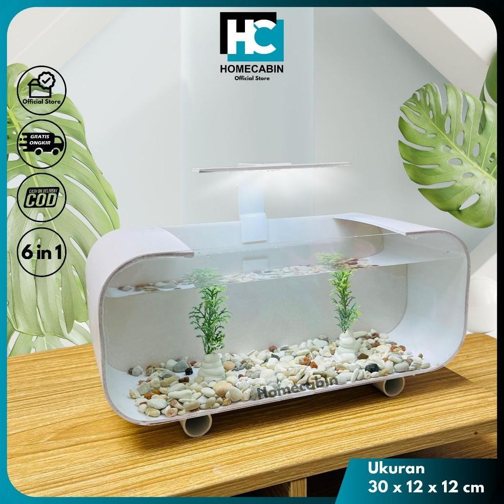 Akuarium Mini Ikan Hias / Aquarium Akrilik Fullset / Aquarium Mini / Aquarium Cupang - St
