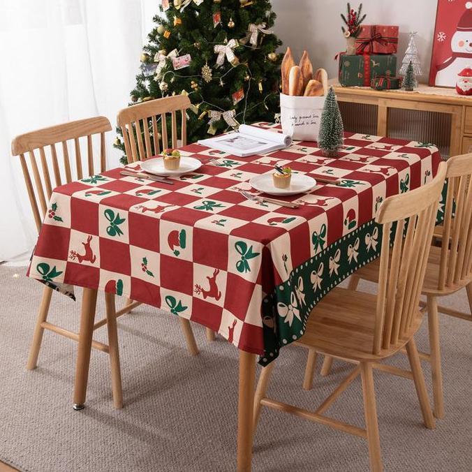 Taplak Meja Makan Natal Alas Meja Makan Kain Dekorasi Christmas SAML