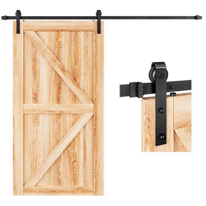 6FT/8FT Sliding Barn Door Hardware Rel Pintu Geser Industrial Barn Door Sliding Rel Pintu Sleding