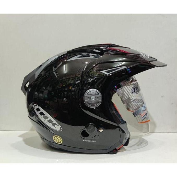 HELM INK T1 SOLID BLACK DOUBLE VISOR ORIGINAL