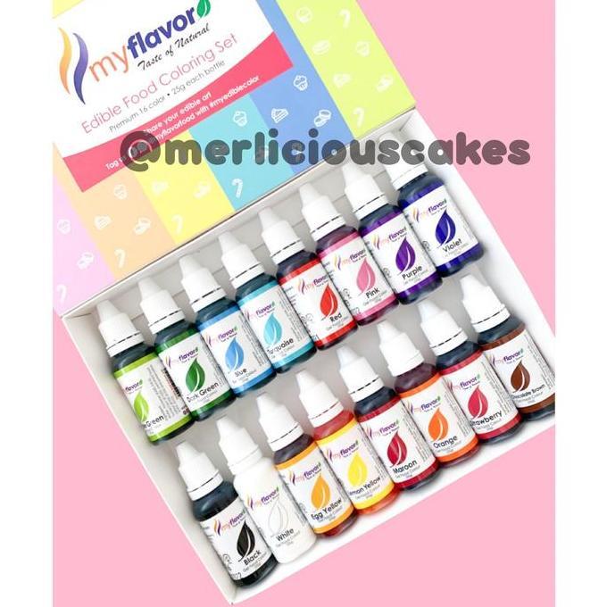 My Flavor 16 Pcs Gel Food Color Set Food Colour Pewarna Makanan TEG