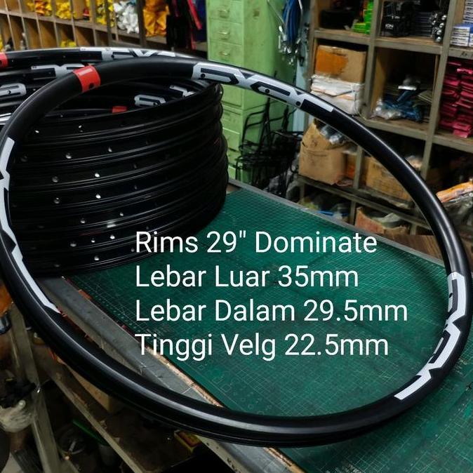 Rims Velg Xc 29 Dominate Xc Alloy Lebar 35Mm 32 Hole Double Wall Hitam Velg Mtb Xc Dominate 29 Lebar