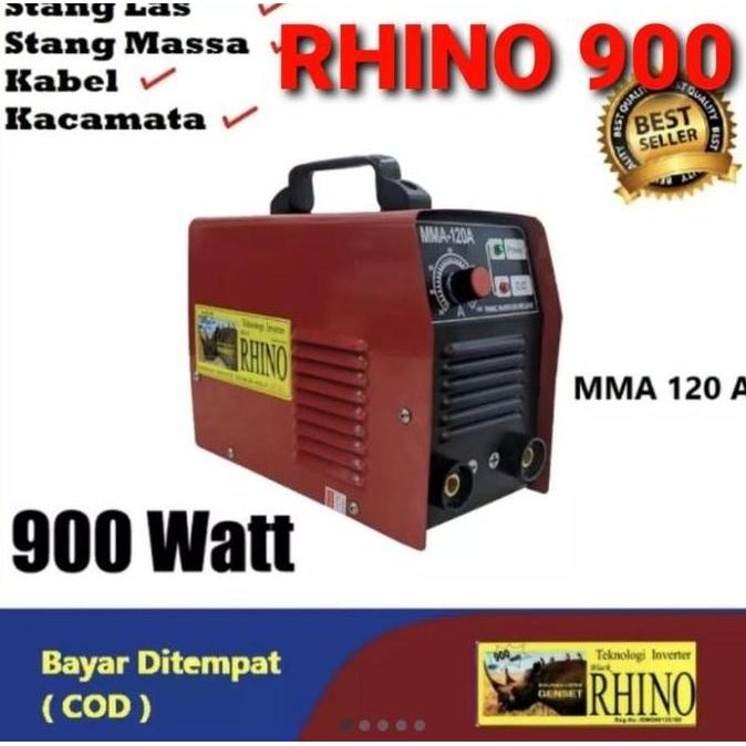 RHINO MERAH 900 W MESIN LAS TRAFO LAS INVERTER MMA 120 900WATT BASIC ORIGINAL DAN TERPERCAYA