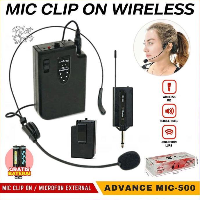ADVANCE Mic Clip On Bando Wireless Microphone Receiver Advance Mic-500 BIM