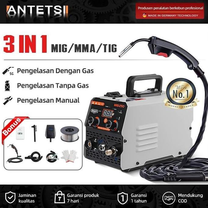 ANTETSI  MESIN LAS MIG LISTRIK TRAFO LAS WELDING INVERTER LAS TANPA GAS TRAVO INVERTER MIG 250 MESIN
