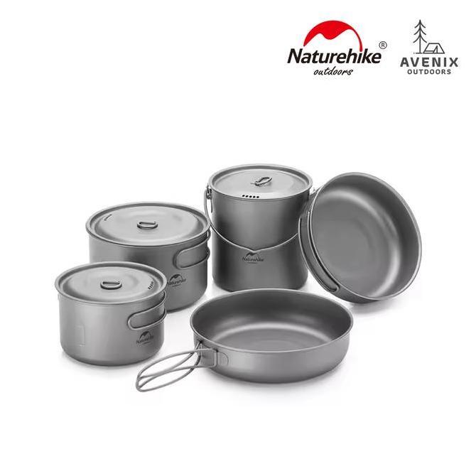 NEW Naturehike NH18T101-A NH18T202-B NH18T303-C Titanium Cooking Pot Pan - Panci Masak Camping Ultra
