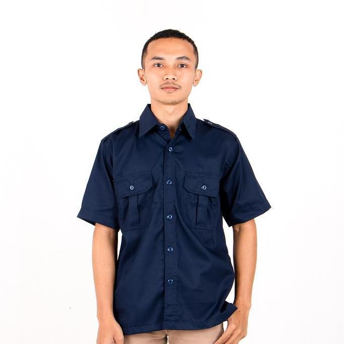DT30 >> Baju PDL Lengan Pendek Kemeja PDH Lapangan Tactical Safari Outdoor Warna Biru Navy Hitam