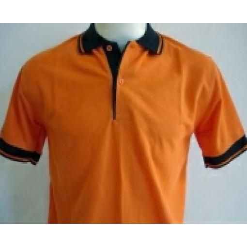 DF337>> KAOS KERAH POLOS KOMBINASI ORANGE / POLO SHIRT MURAH / POLO PRIA
