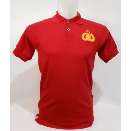 DI101 >> Kaos Baju Pria Polo Shirt POLISI Baju POLISI Merah