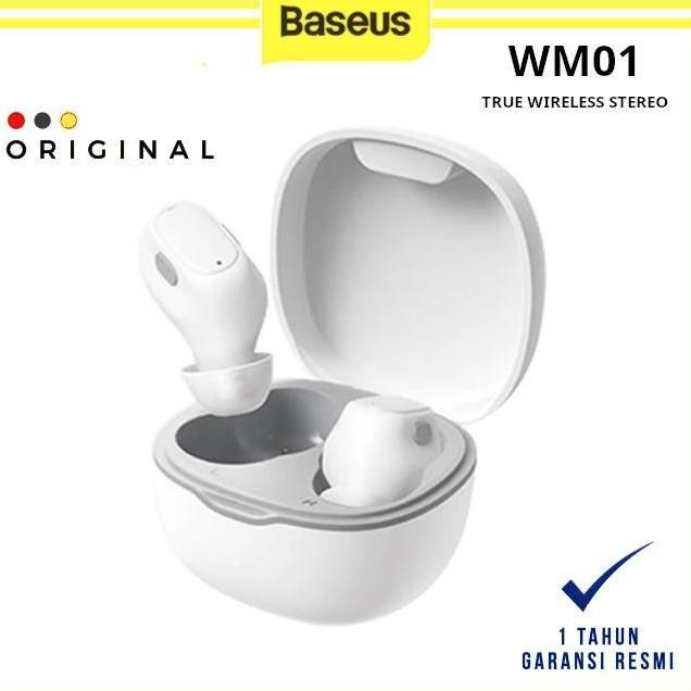 BASEUS TRUE WIRELESS BLUETOOTH EARPHONE MINI EARBUDS TWS WM01 - BASEUS OFFICIAL STORE ( CODE 10001 )
