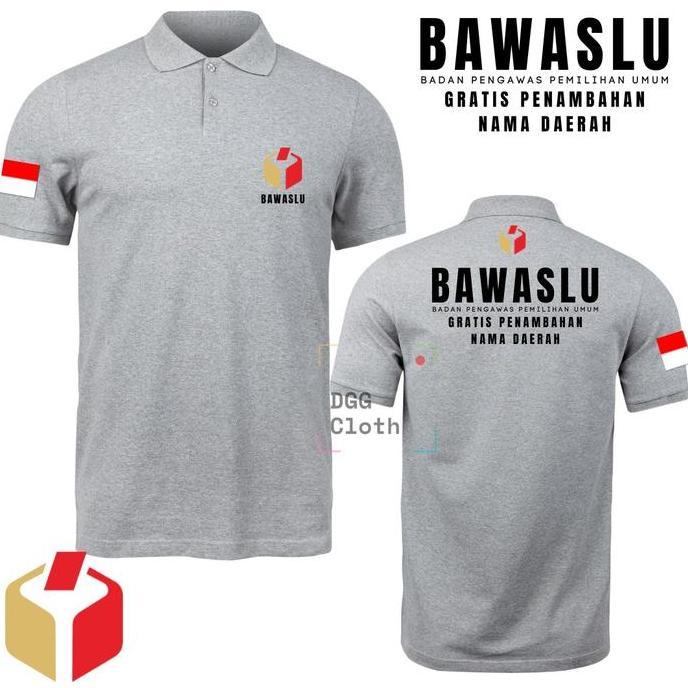 DI140 >> Kaos Kerah BAWASLU PEMILU - Kaos Polo BAWASLU PEMILU Type 1
