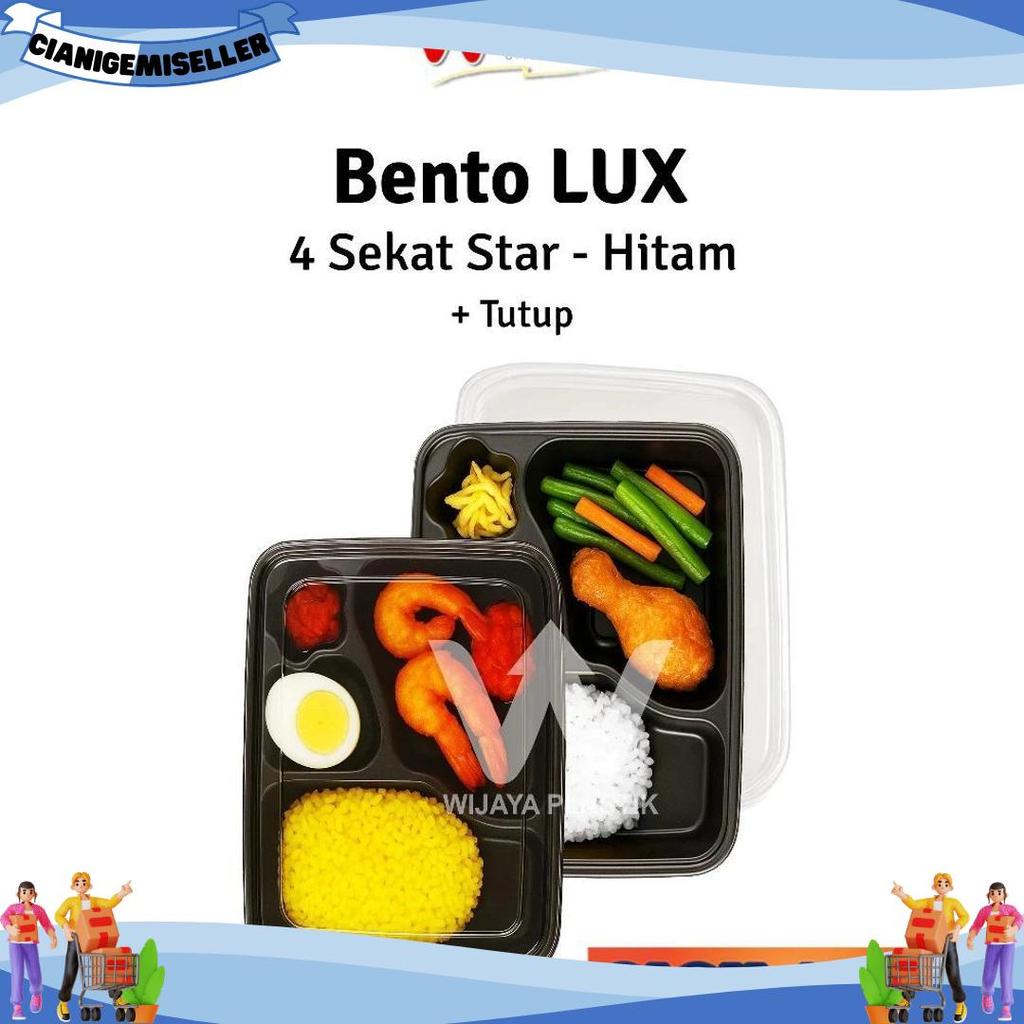Top Seller [50Pcs] Mika Bento Hitam [LUX] (4 SEKAT BINTANG) --- 50 pcs @PACK | LUX 2 + tutup star tr
