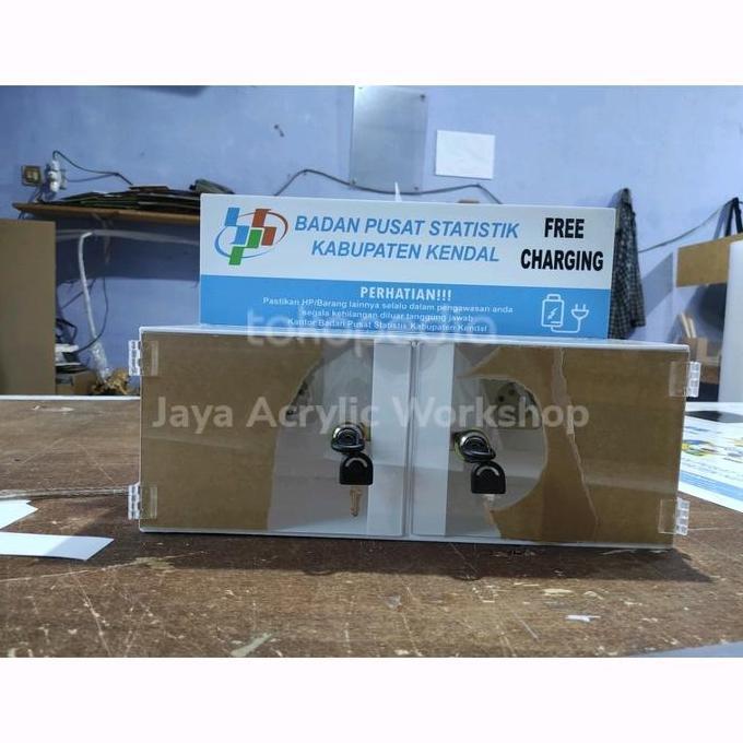 Promo Box Charger Hp Akrilik 2 Pintu Cod