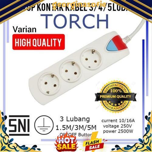 GROSIR Stop Kontak Terminal Colokan Listrik 2 3 4 5 Lubang Panjang Kabel 1,5 / 3 / 5 / 10 M Meter Ku