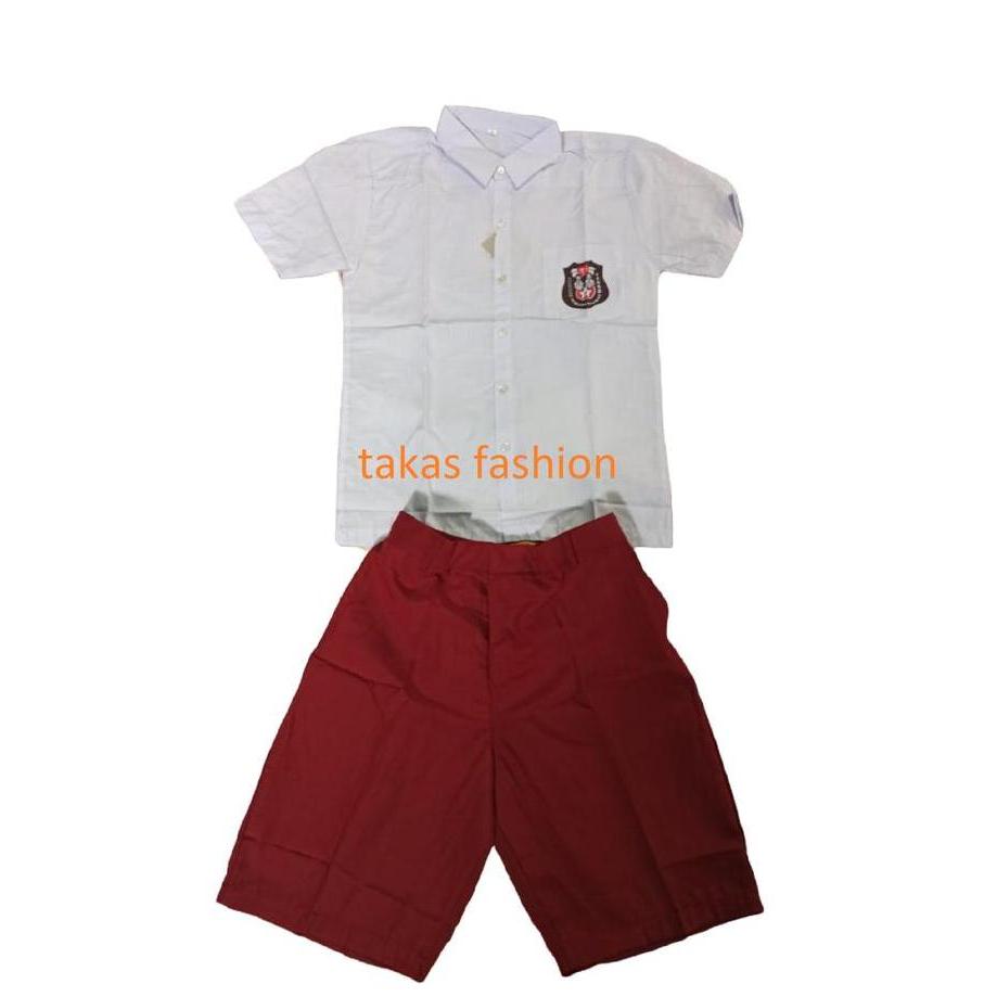 seragam SD setelan / seragam sekolah baju putih rok celana merah SD