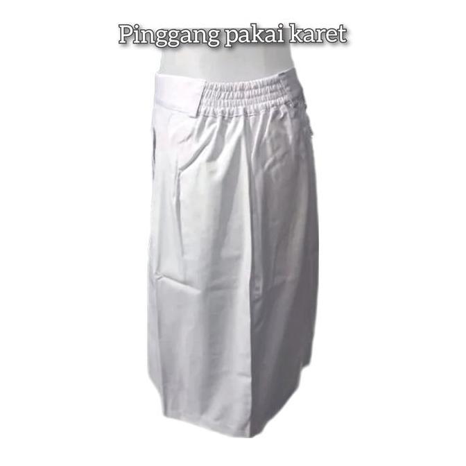 ROK SPAN BELAH SATU/ROK PASKIBRA SMA PENDEK PUTIH SIZE S SAMPAI L6