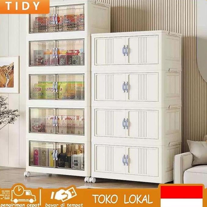 [BISA COD] Tidy Tribe 55cm Lebar 3/4/5 Lantai Lemari Penyimpanan Super Hemat Biaya Kotak Plastik Pen