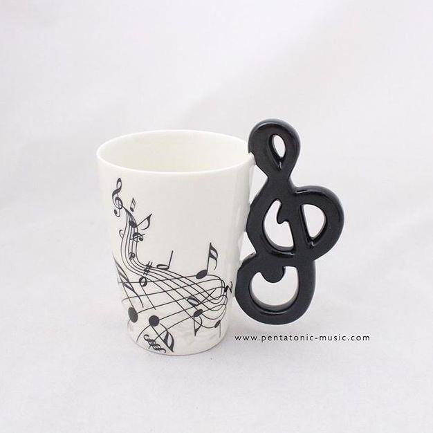 Musical Mug - Treble | Cangkir Kunci G | Gelas Cup Unik Motif Musik
