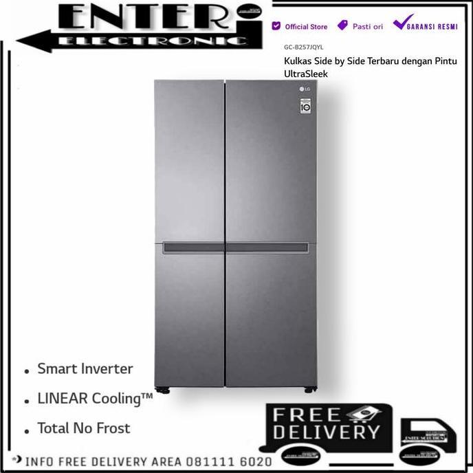 TERLARIS - LG GCB257JQYL - KULKAS LG INVERTER SIDE BY SIDE 688L 643L GC B257JQYL