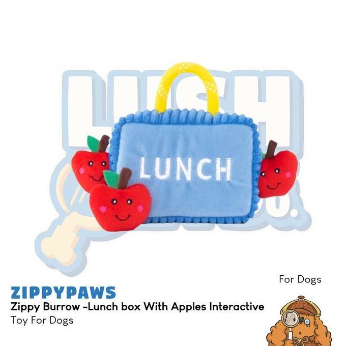 NEW ZippyPaws Zippy Burrow -Lunch box With Apples Interactive Dog Toy