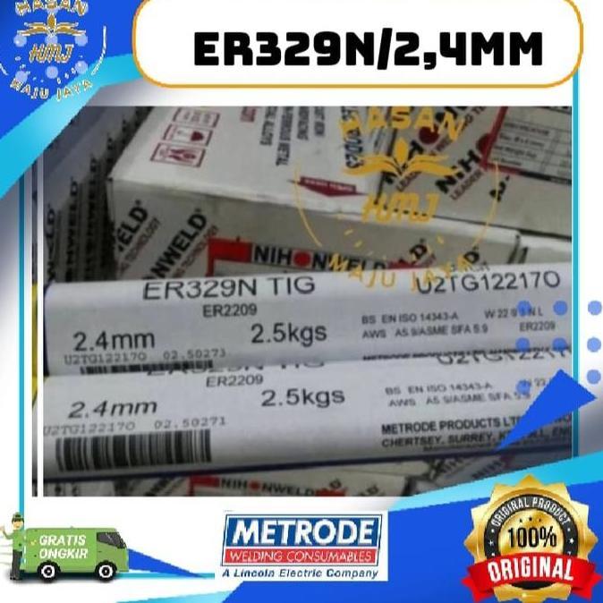 Promo Kawat Las Duplex Metrode Er329N / Er2209 Ukuran 2,4Mm, 2.5 Kg Er 2209 Cod