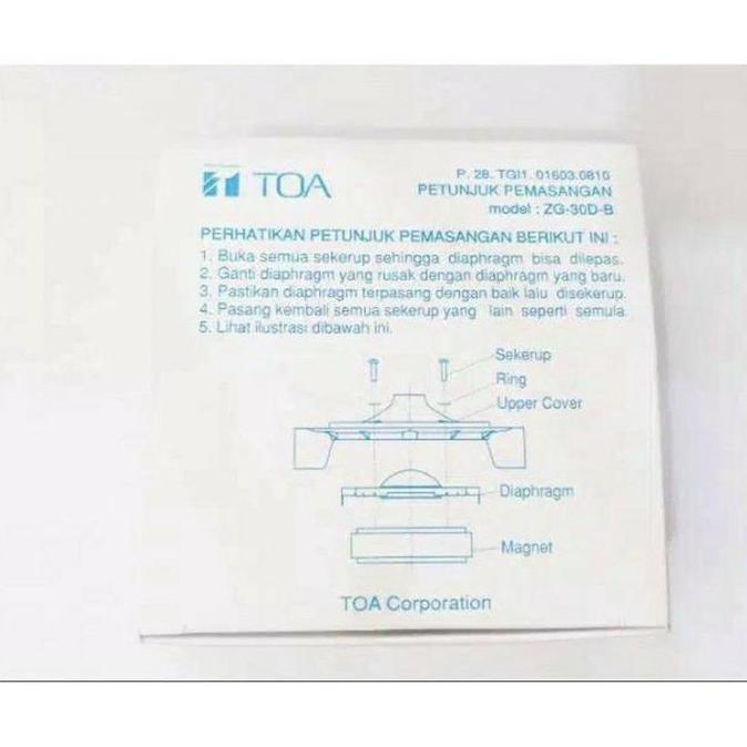 spul spool sepul corong TOA ZG-30D-B 50watt original TOA